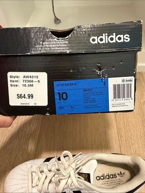adidas Men's White Sneakers with Black Stripes